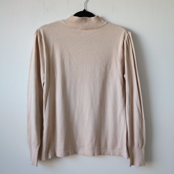 Conrad C Collection Knit Long Sleeve Blouse Sweater Cream Shirt - Picture 4 of 10
